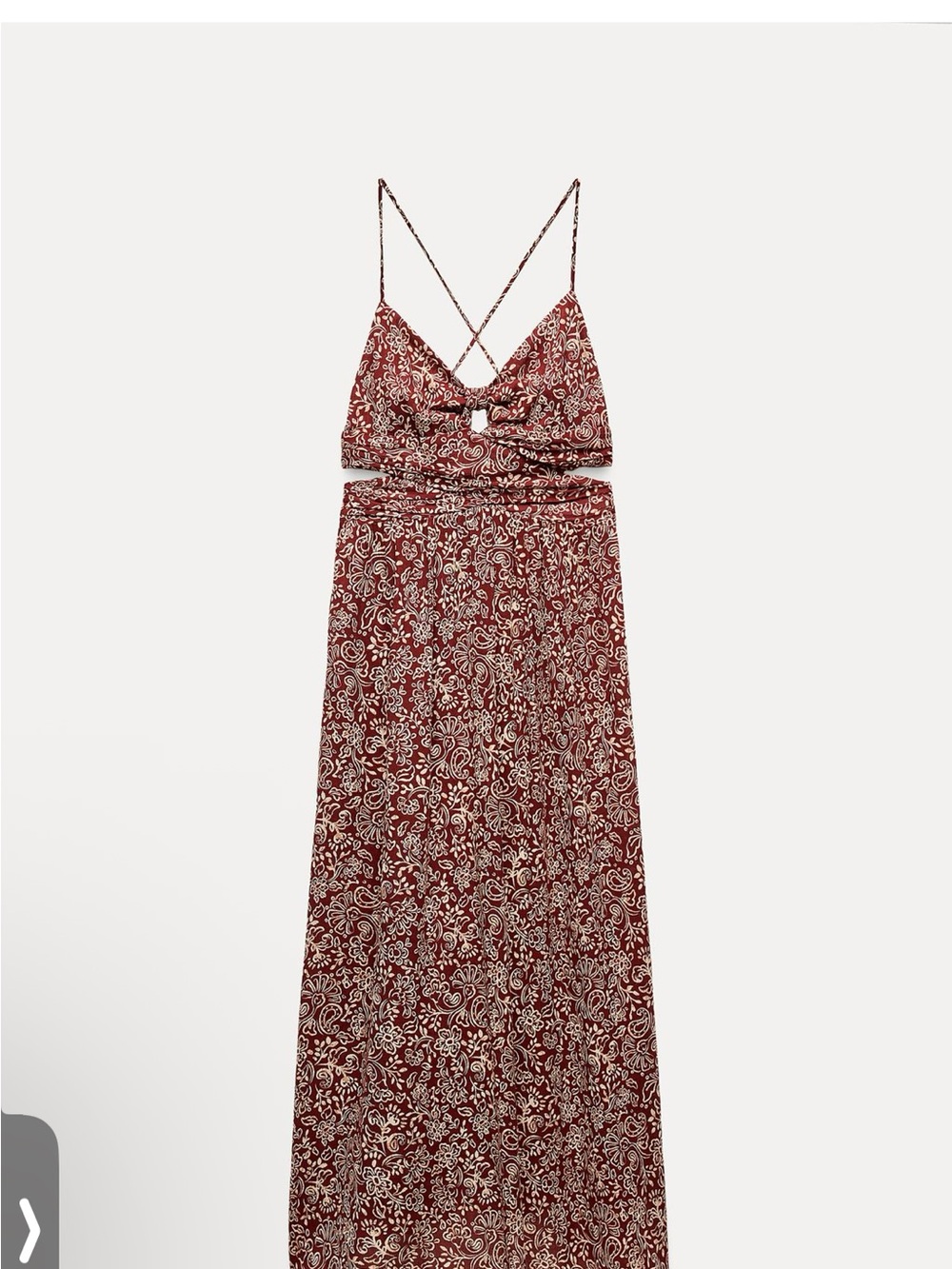 Zara Burgundy and White Floral Maxi Dress
